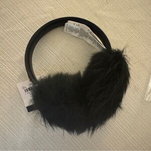 Coach Black Shearling and Leather Ear Muffs